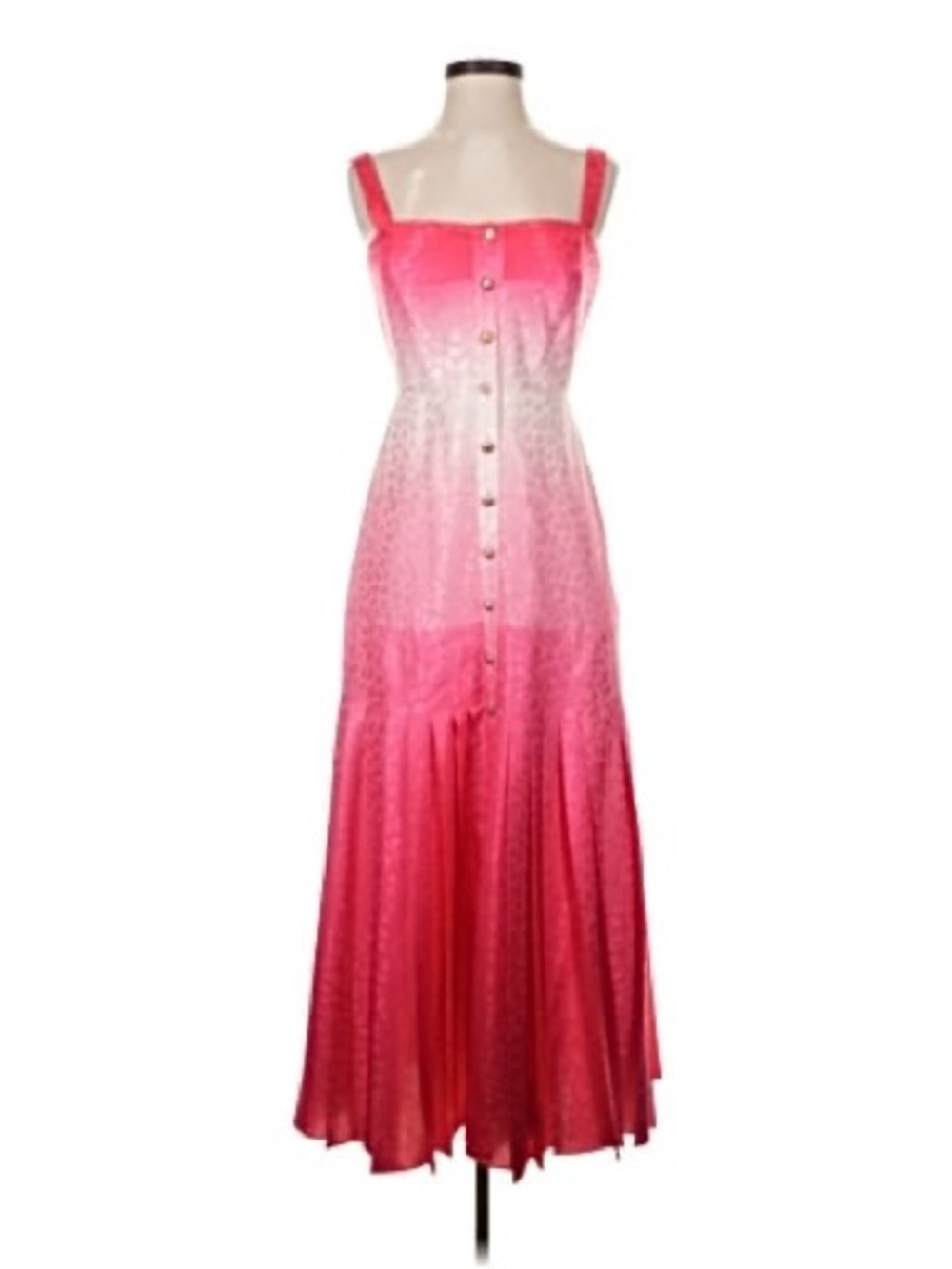 SALONI Pink Ombre Button-Front Maxi Dress